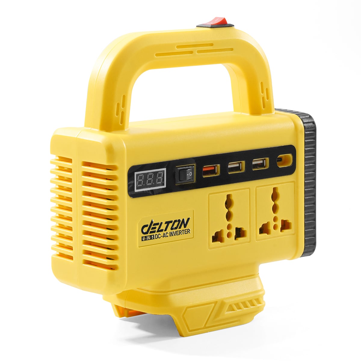 หัวแปลงปลั๊กไฟ (เฉพาะเครื่องเปล่า) DELTON รุ่น DC-AC150W-PRO 20V